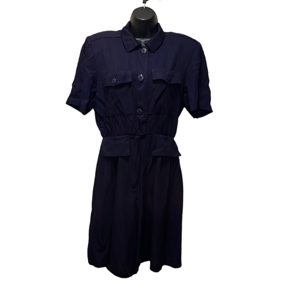 Vtg Lois Snyder~DANI MAX Shorts Jumper~sz 8 (See Measurements)~Navy Blue